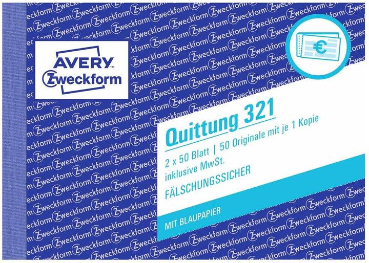 Produktbild Avery Quittung inkl. MwSt. (50 x)
