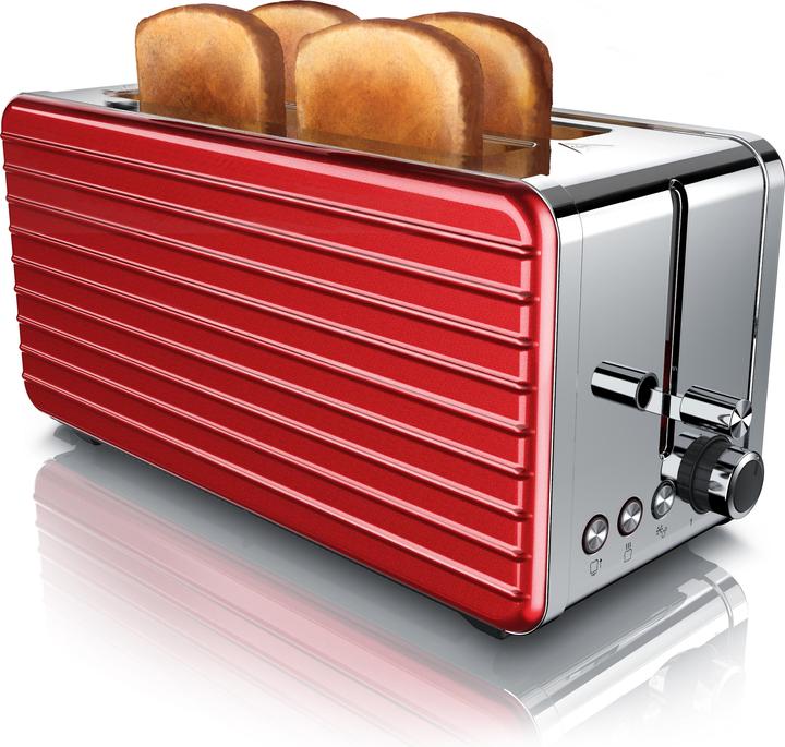 Immagine prodotto Arendo Tostapane a fessura lunga per 4 fette, 1500 W, acciaio inox, scalda panini, DESAYUNO (Spina UE)
