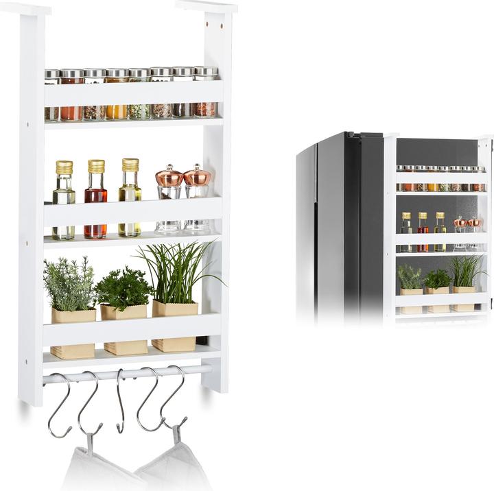 Image du produit Relaxdays Support à épices pour le réfrigérateur, étagère de rangement pour la cuisine (42 x 20 x 74 cm)