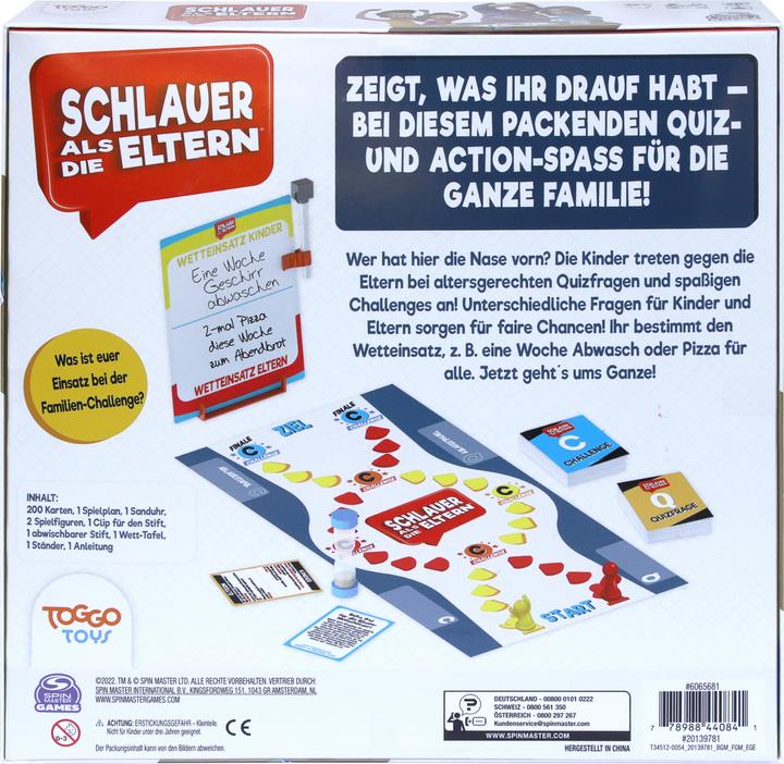 Produktbild Spin Master Games - Schlauer als die Eltern, spassiges Quiz- und Actionspiel, bei dem Kinder gegen Eltern (Deutsch)