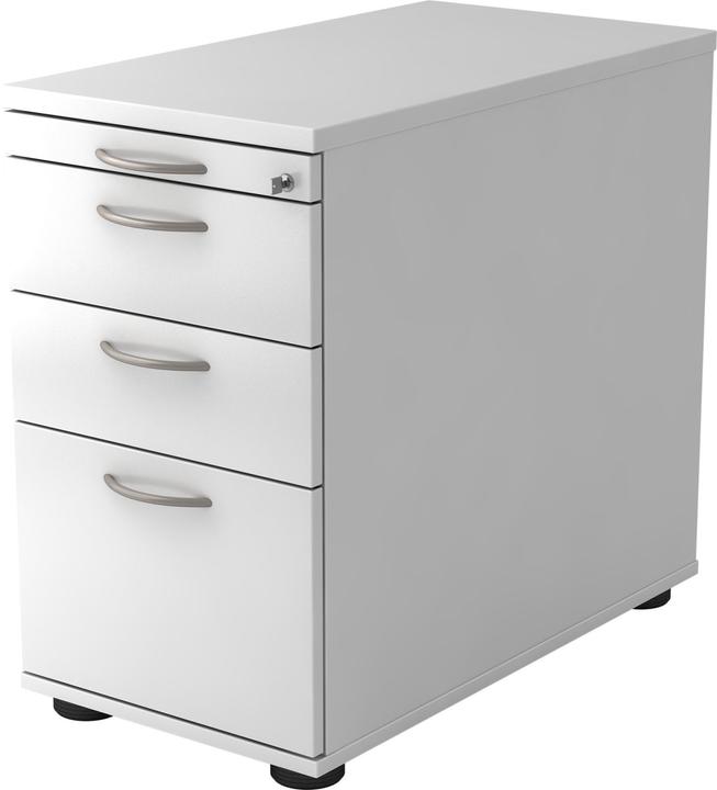 Hjh Office Standcontainer 80cm 2 Schub 1 Hängeregistratur Schloss Bogengriff Weiss