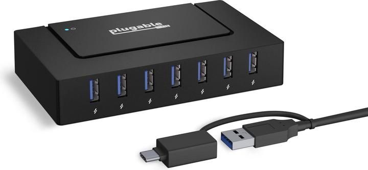 Actual product image Plugable 7-in-1 USB Charging Hub (USB-C, 7 Ports)