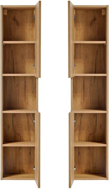Image du produit En.Casa Armoire haute Newport 140x30x25 cm imitation chêne
