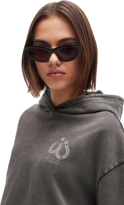 Actual product image HUGO Womens/Ladies Dephana 2 Relaxed Fit Crop Hoodie (34 D)