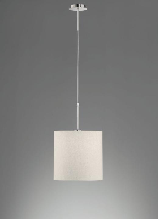 Produktbild Fischer & Honsel Honsel Marie Pendelleuchte E27 Leinen-Stoffschirm sandfarbe nickel 60009 (E27)
