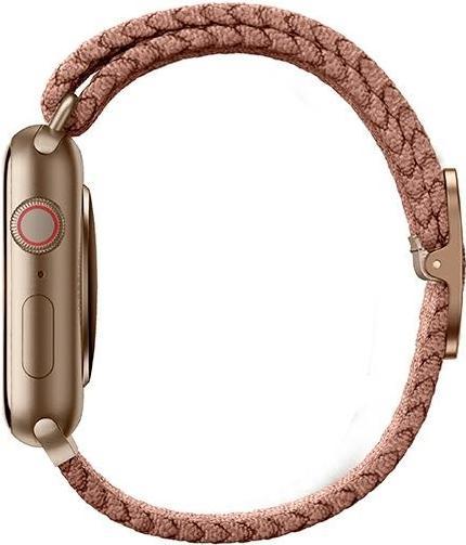 Produktbild Uniq Aspen Bracelet Tresse Apple Watch 40 38mm Rose Raisin (Hochwertiges, dehnbares Gewebe aus Polyestergarnen)