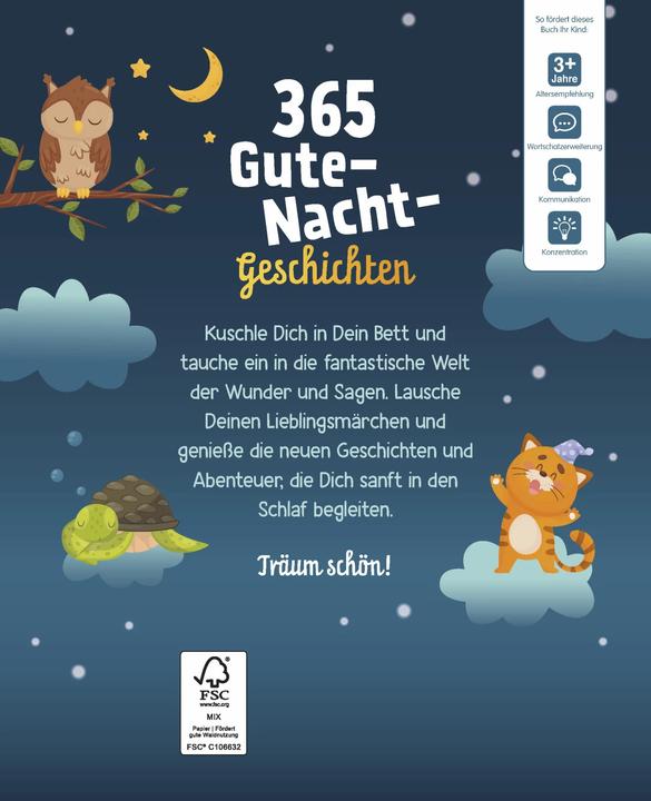 Immagine prodotto 365 Gute-Nacht-Geschichten. Vorlesebuch für Kinder ab 3 Jahren (Tedesco, Casa editrice Schwager & Steinlein, 2023)