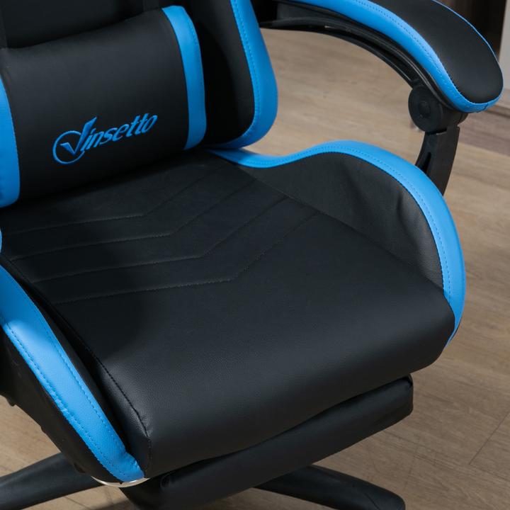 Actual product image Outsunny Gaming chair Office chair with lumbar cushion, headrest, with footrest