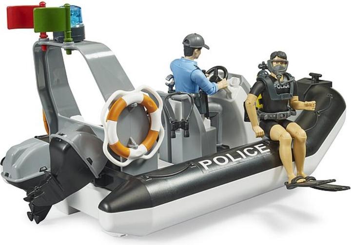 Produktbild Bruder bworld Polizei Schlauchboot mit Polizist