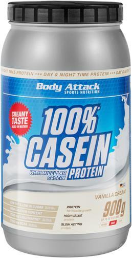 Image du produit Body Attack Protéine 100 % caséine (boîte de 900 g) (Fraise, 1 pcs, 900 g)
