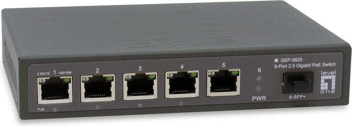 Produktbild LevelOne Switch 6x GE GEP-0625 2.5GbE 57W 8xPoE+ sw (5 Ports)