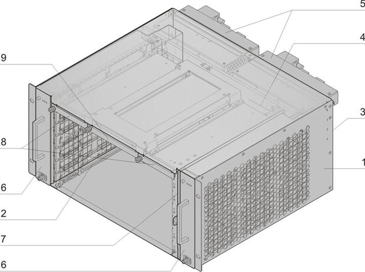 Actual product image Schroff 5 U, 6 slot, with PEM - ATCA SYSTEM 5HE 6S