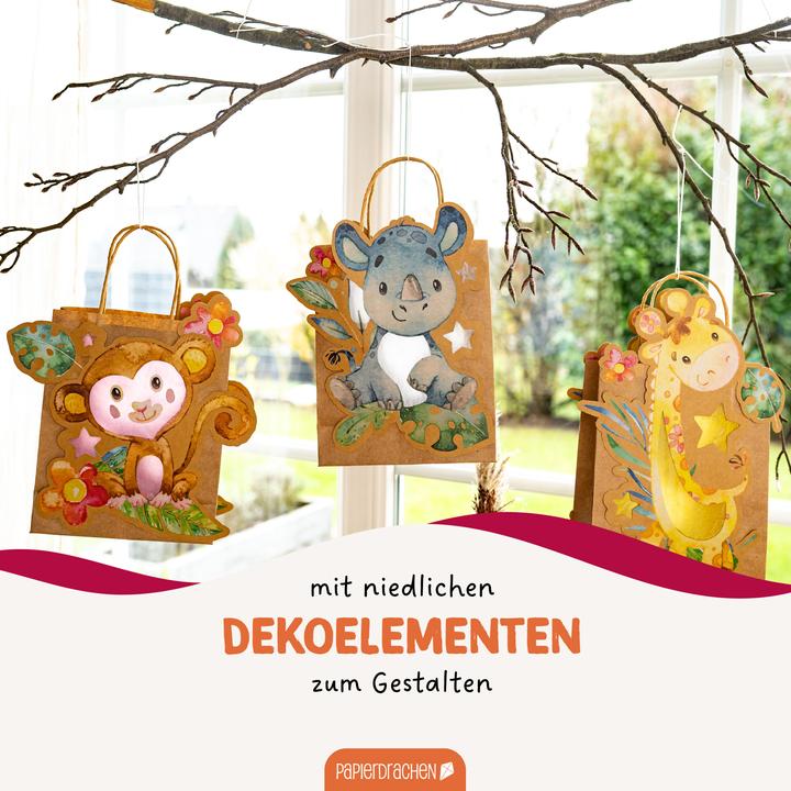 Immagine prodotto Papierdrachen 3 lanterne per bambini animali selvatici/Africa - Set 8
