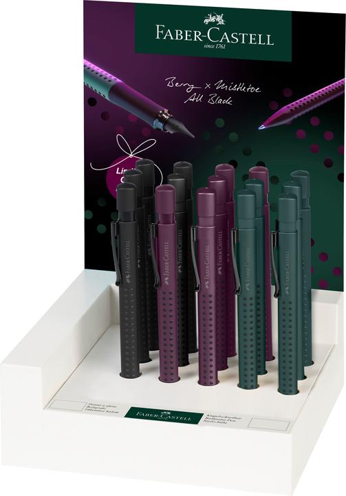 Actual product image Faber-Castell GRIP - Display (Berry, mistletoe, Black, 15 x)