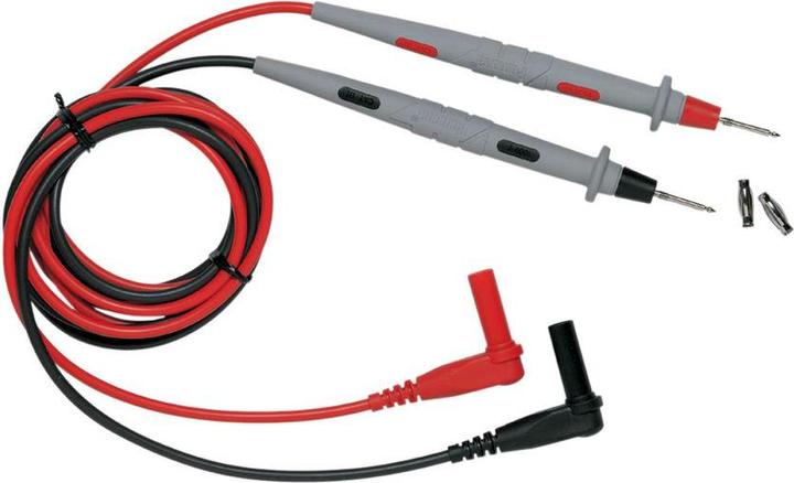 Productafbeelding Pomona Multimeter meetsnoer set met adapter, 1,22m, zwart, grijs, rood, messing, vernikkeld
