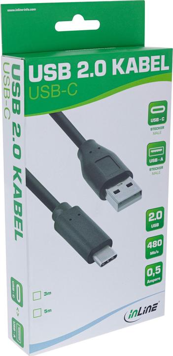 Produktbild InLine USB C—Usb A (5 m, USB 2.0)