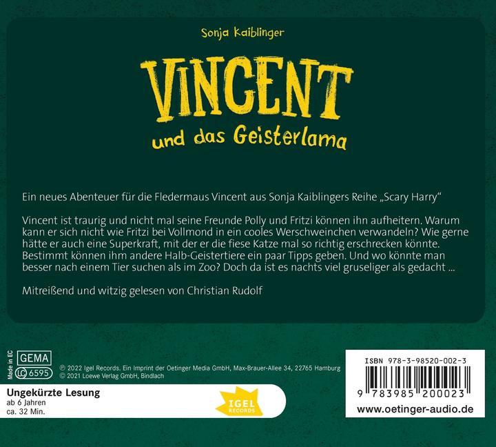 Produktbild Vincent (2) - und das Geisterlama (Christian Rudolf, Anja Hasse, Fréderic Bertrand, Sonja Kaiblinger, Deutsch)