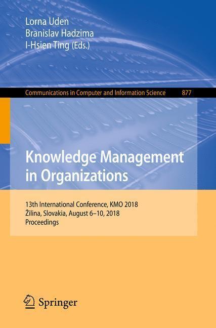 Produktbild Knowledge Management in Organizations (I-Hsien Ting, Lorna Uden, Branislav Hadzima, 2018)