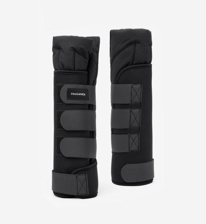 Actual product image Fouganza Resting bandages 2-pack with pads horse/pony black