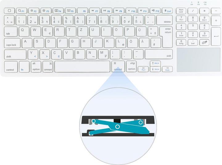 Produktbild GeneralKeys Bluetooth-Tastatur für macOS mit Touchpad (DE, Kabellos)