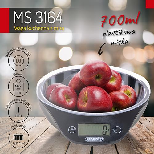 Actual product image Adler MS 3164 Kitchen Scale Countertop Round Electronic Kitchen Scale