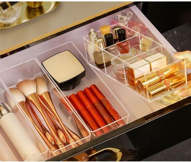 Image du produit MU Style Organiseur de maquillage en acrylique avec 3 compartiments