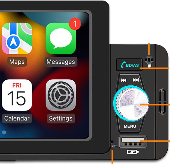 Produktbild Werkstein Digitales Autoradio FM Transmitter, MP5, Bluetooth, CarPlay, Android Auto (Android Auto, MirrorLink, Apple Carplay)