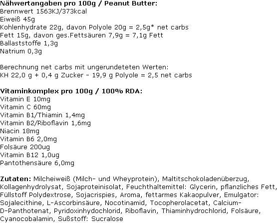 Valori nutrizionali e ingredienti Body Attack Carb Control (15 barrette da 100 g) (Dado Crema Torrone, 15 pz., 1500 g)