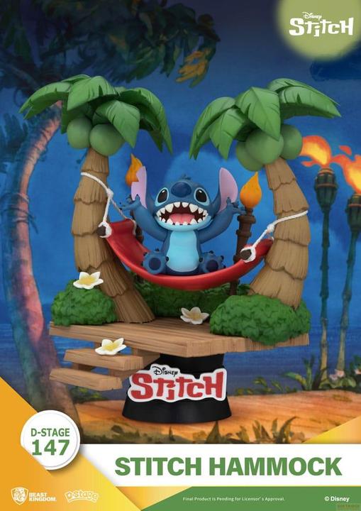 Productafbeelding Beast Kingdom Lilo & Stitch D-Stage PVC Diorama Stitch Hangmat 13 cm