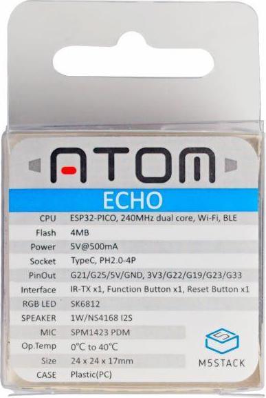 Immagine prodotto M5Stack ATOM Echo Smart Speaker Dev Kit