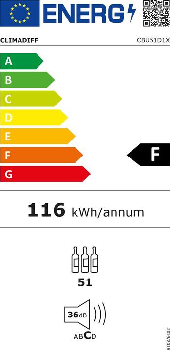 Energy Label Climadiff Wine Fridge CBU51D1X