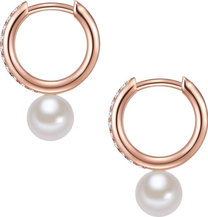 Immagine prodotto Valero Pearls Donna Argento Cubic Zirconia Perla d'acqua dolce coltivata Oro rosa - 11884 (Argento 925)
