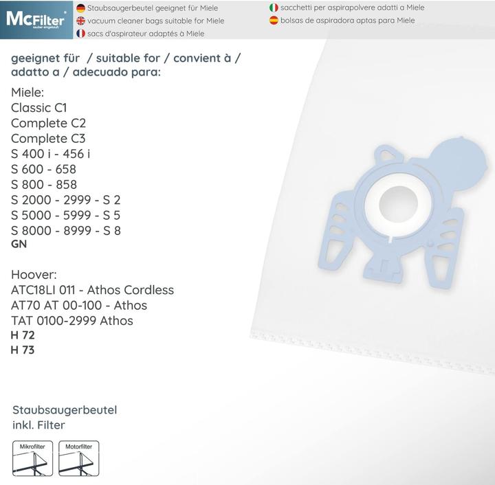 Actual product image Mc Filter MSM 10 Staubsaugerbeutel (20 Stück) (20 x)