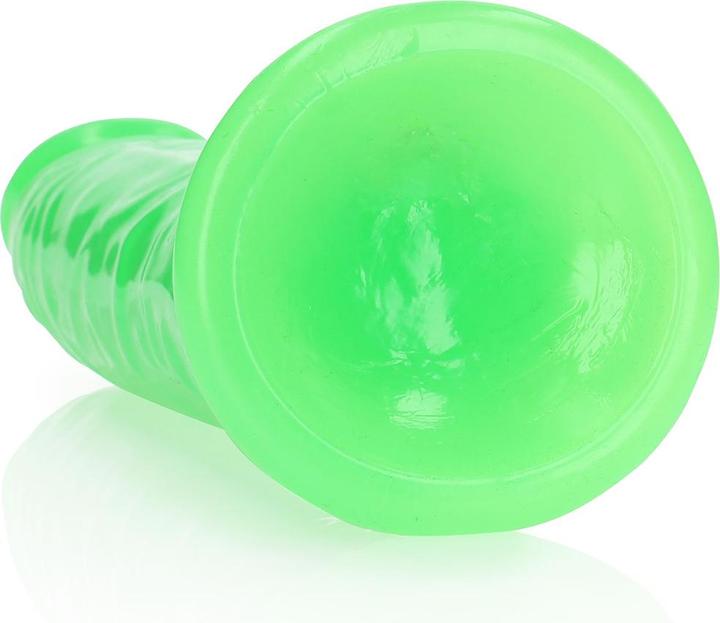 Produktbild RealRock Slim Realistic Dildo with Suction Cup - Glow in the Dark - 9" / 22,5 cm