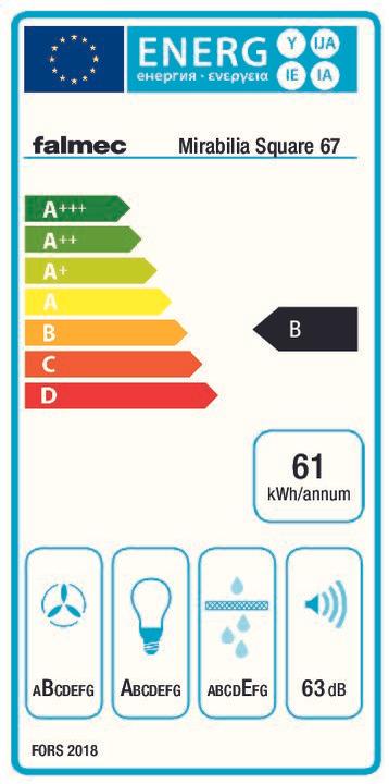 Energy Label Falmec MIRABILIA S 67 (Island canopy)