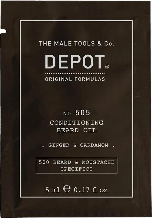Actual product image Depot Beard Oil No 505 - Ginger And Cardamom For Shine And Softness, 5 Ml (5 ml)