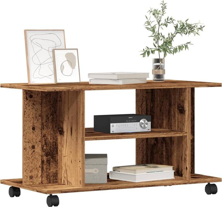 Actual product image VidaXL TV Regal TV Schrank Lowboard Fernsehtisch mit Rollen Altholz-Optik (80 x 40 x 45 cm)