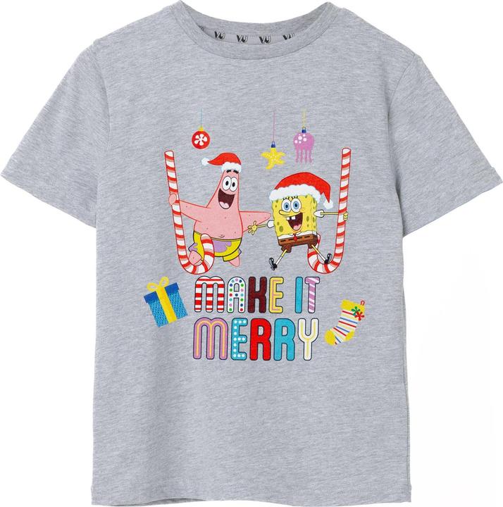 Produktbild Spongebob Squarepants Make It Merry TShirt Jungen weihnachtliches Design (128)