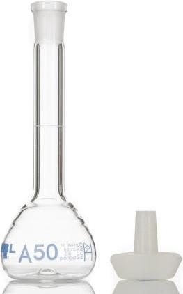 Image du produit Rs Pro Flacon de laboratoire en verre borosilicaté 50ml Fiole jaugée Col étroit 140 (H)mm avec graduation