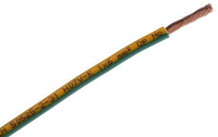Produktbild Rs Pro N07V-K 6.0mm Green/Yellow Cable 100m (100 m)