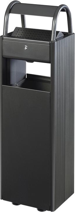 Actual product image Rossignol KOPA Pedestal Ashtray 6 L & 30 L manganese grey steel ashtray and waste bin (36 l)