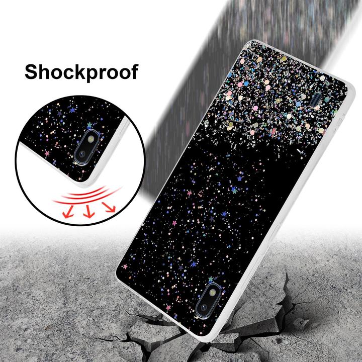 Actual product image Cadorabo TPU cover sparkling glitter (HTC One M10, Samsung Galaxy A10)
