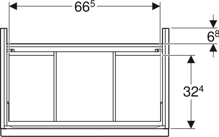 Produktbild Geberit iCon Unterschrank für Waschtisch, 2 Schubladen, 74x61,5x47,6 cm, 502304 (74 x 47.5 x 61.5 cm)