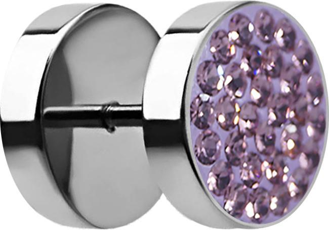 Produktbild Star Piercing Fake Plug mit Kristall violett (ohne Messing, Chirurgenstahl 316L)