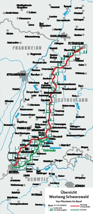 Image du produit Carte de randonnée Westweg Forêt-Noire 1:50.000