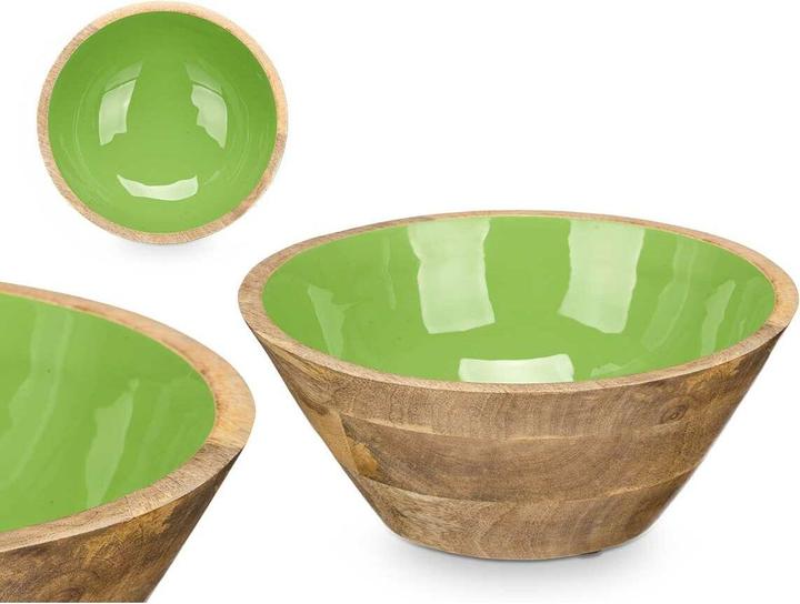 Produktbild Gift Schüssel MALI-701 G grün Lack Mango-Holz 24,3 x 10,5 x 24,3 cm (6 Stück) (6 x)