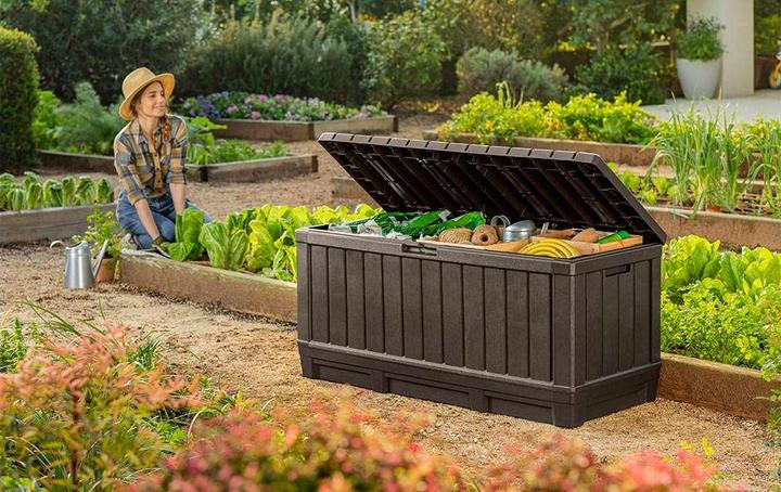Produktbild Keter Kentwood Rectangular Storage Cabinet Braunes Holz (350 l)