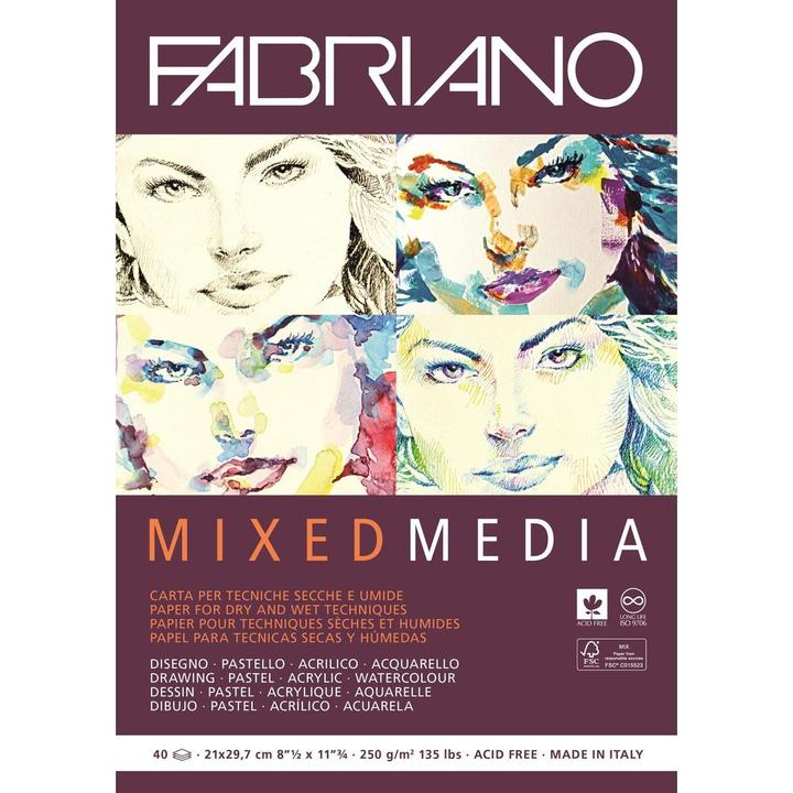 Image du produit Fabriano médias mixtes (A4, Blanc)