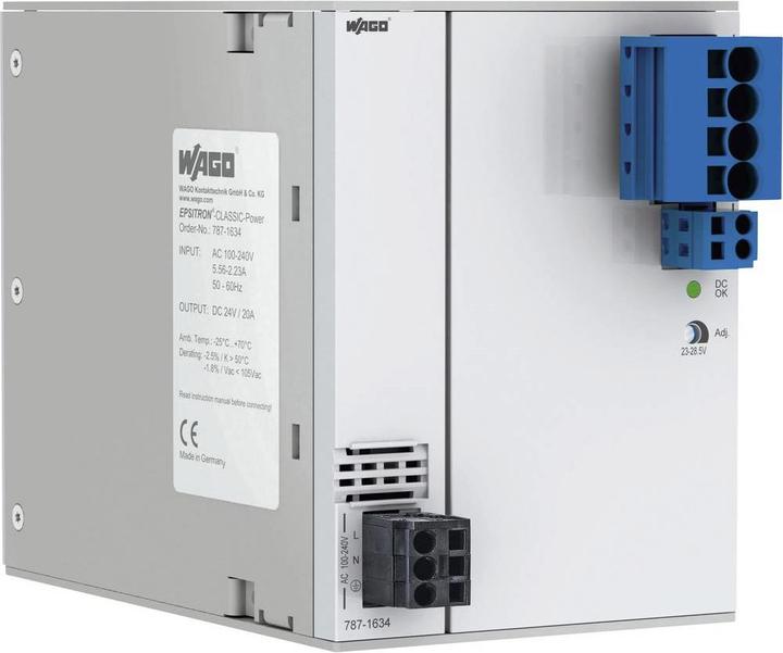 Wago Top-hat rail voedingseenheid (DIN rail) Contacten