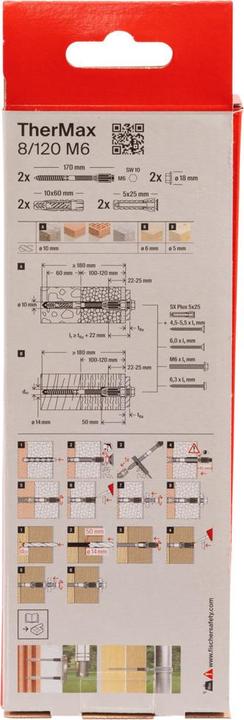 Immagine prodotto Fischer TherMax 8/120 M6 (2) (2 pz.)